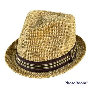 Men's Henschel Vented Two-Tone Straw Fedora Hat, Style: 3311